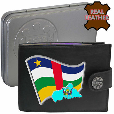 Zentralafrikanische Republik Geldbörse weiches Leder Centrafricaine mit Geschenkdose RFID