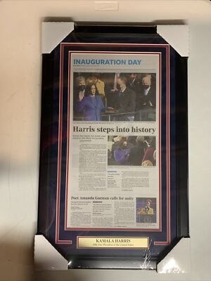 Kamala Harris Vice President USA Today Inaugration Day Original Newspaper Framed