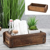 Holzkiste Ziegelform Buche Altholz Aufbewahrungsbox Organizer Vintage Used Look