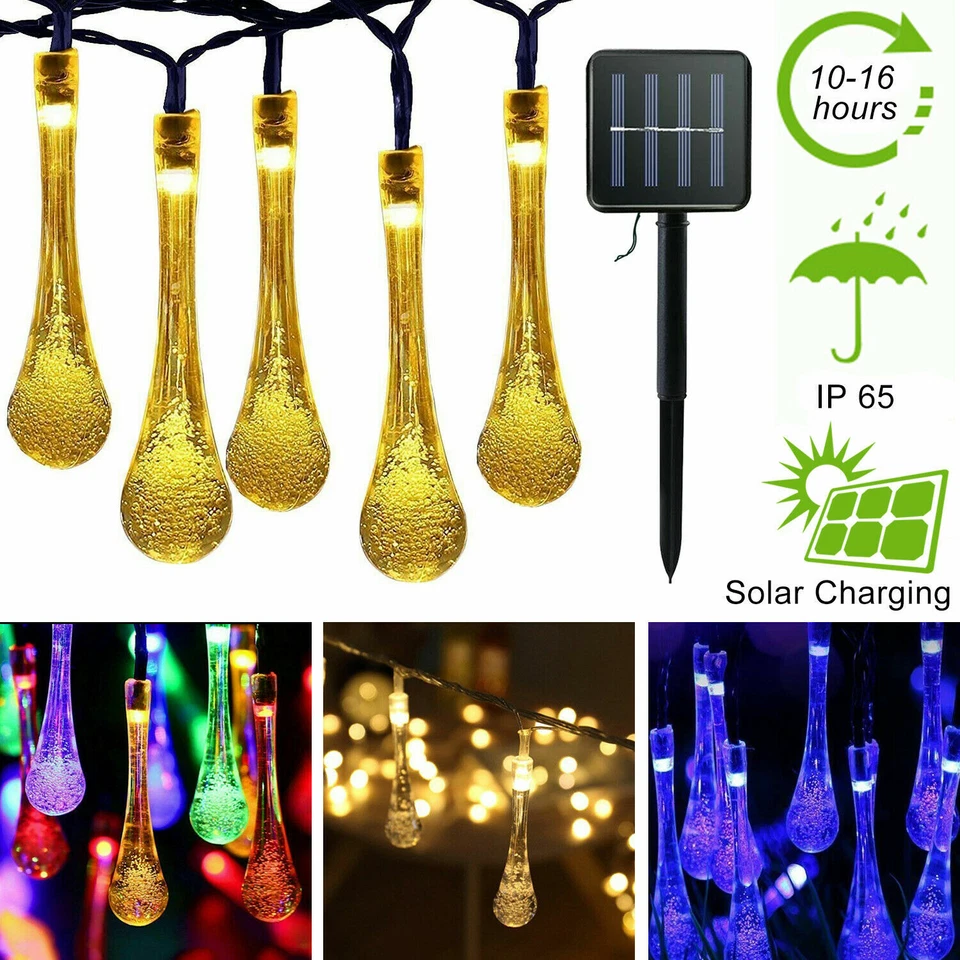30 LED Solar String Lights Fairy Lamp Outdoor Waterproof Garden Paty Yard Decor - Image 2 of 4