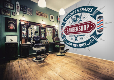 3D Man Hair Cut G4030 Barber Shop Wallpaper Wall Murals Self-adhesive Honey