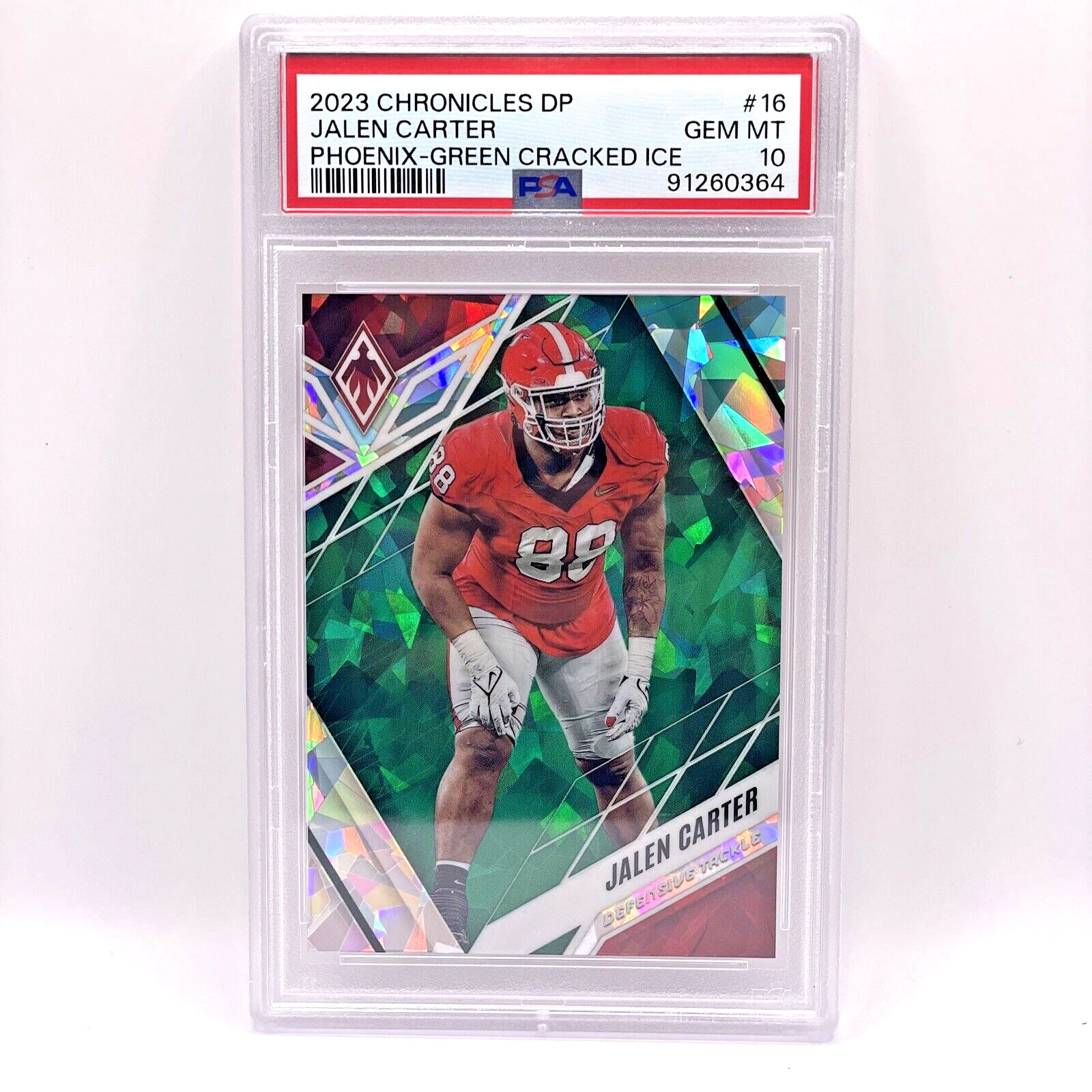 Jalen Carter Panini Chronicles Draft Picks Phoenix #16 Green Cracked Ice