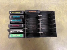 Vintage Lot of 8 Atari 2600 Video Games In Carrier Case Assorted Titles