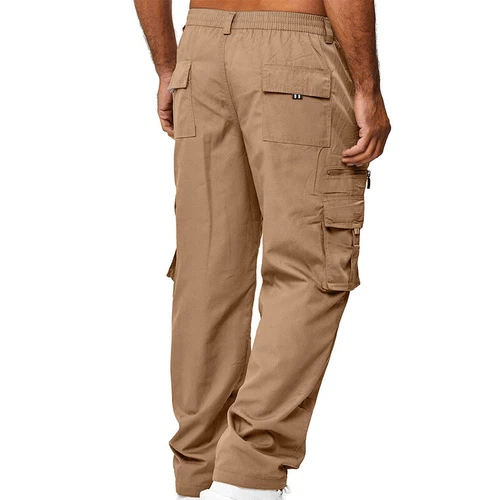 Mens Lightweight with Pockets Bottoms Men Leisure Elastic Waist Cargo Pants - Picture 17 of 47