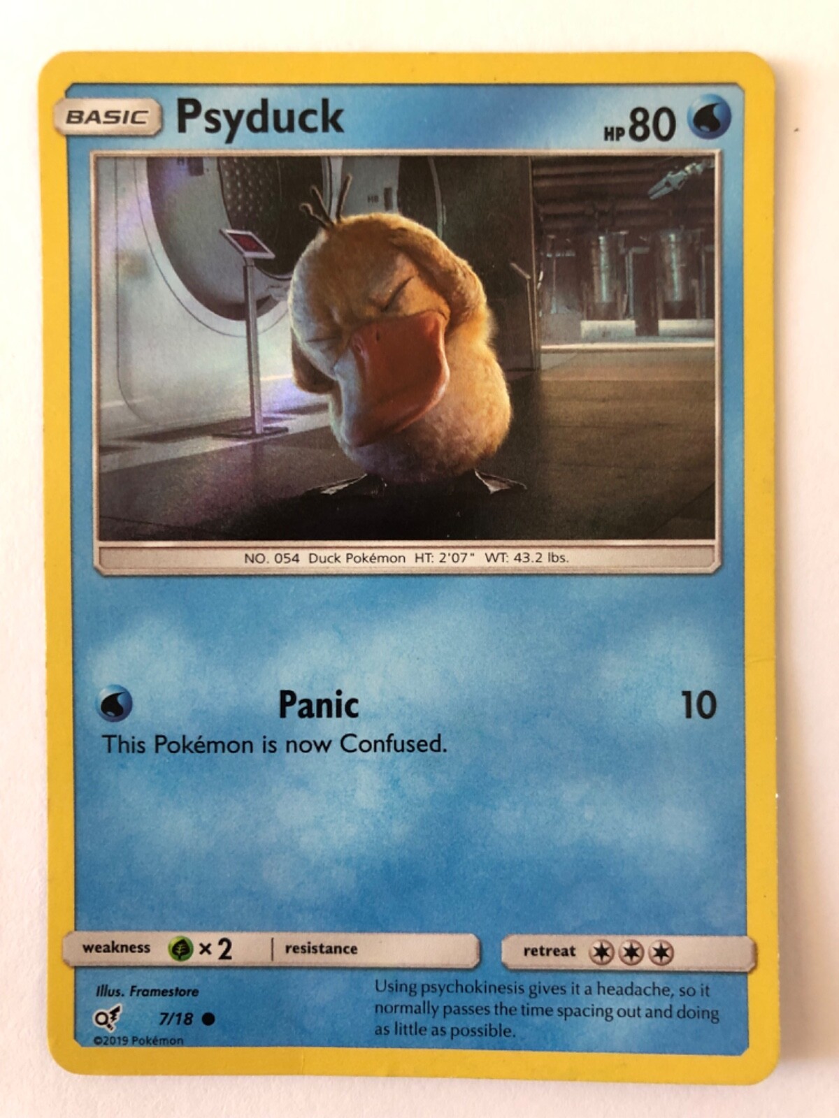 Pokemon TCG Psyduck Detective Pikachu 7/18 Holo - LP excellent