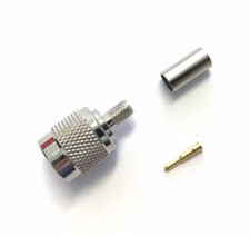 5 Pack TNC Male Plug Crimp RF Coaxial Connector for RG58 RG141 LMR195 US Stock