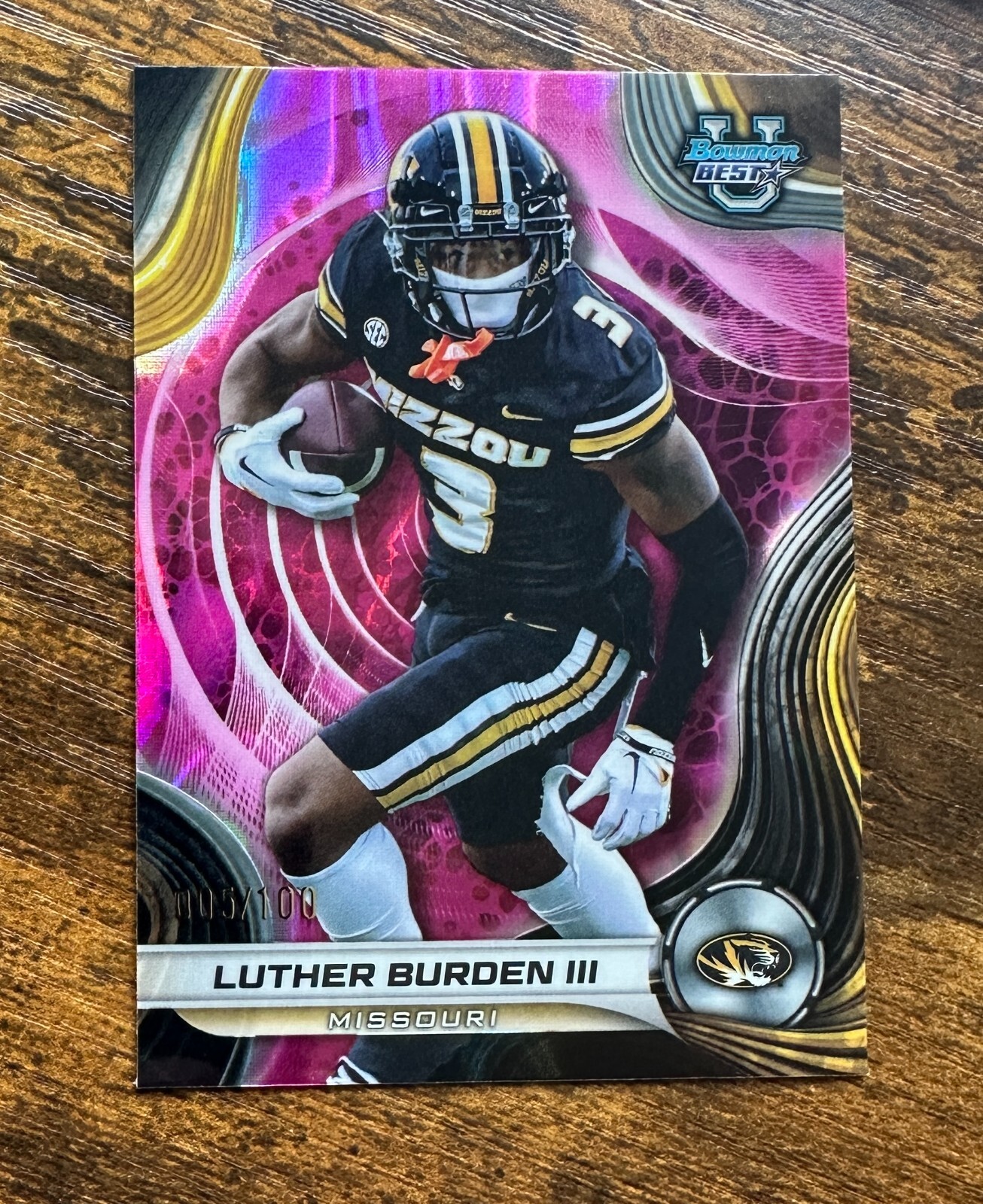 2024 Bowman's Best University Pink Lava Refractors Luther Burden III /100 X13615