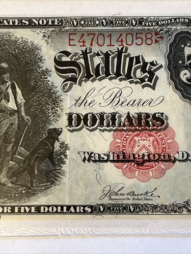 1907 $5 Legal Tender Woodchopper Large Size Note PMG Graded "Ch XF 45 EPQ" Fr#91 - Picture 6 of 20