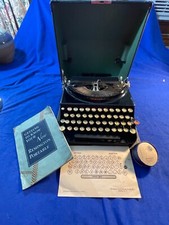 ‘31 REMINGTON RAND PORTABLE TYPEWRITER #4 CASE BOOKLET BRUSH NEW RIBBON WARRANTY thumbnail