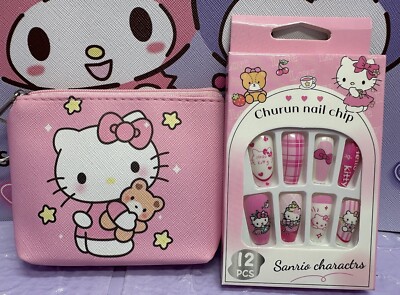 HELLO KITTY Sanrio Stick On Nails Handtasche Paket süß Geschenk Kawaii Sanrio