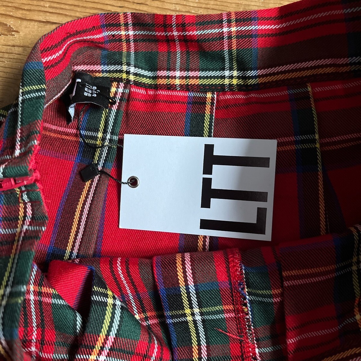 New LTT love too true tartan mini skirt plaid kilt emo punk red