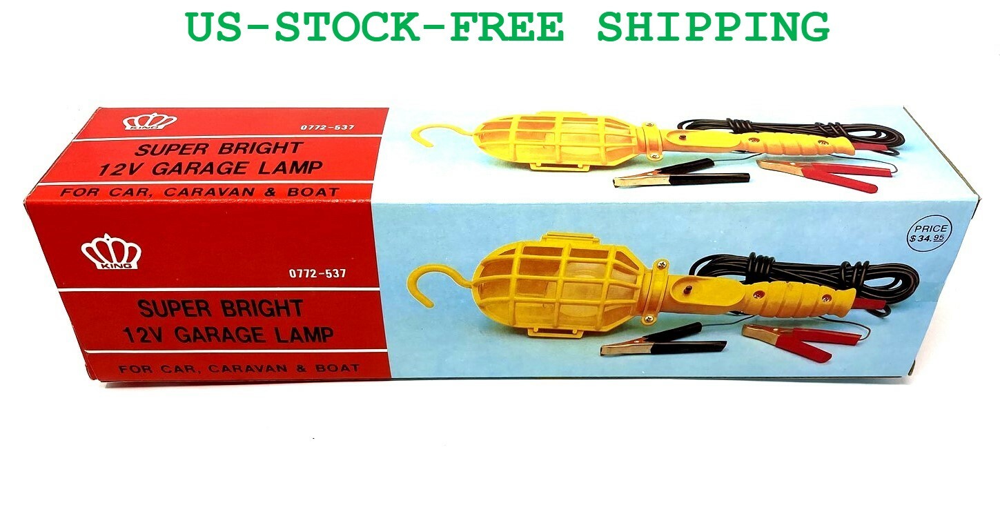 VINTAGE TROUBLE LIGHT GARAGE LAMP 12V 20FT 50W BULB W/ CLIPS ON/OFF SWITCH eBay