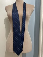 Egon Von Furstenberg Necktie Tie Italian 100% Silk Navy Blue USA Made Small Spot