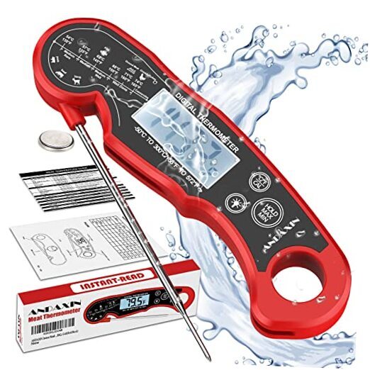 Meat Thermometer Digital for Grilling and Cooking -  Waterproof Ultra Red/Black-image