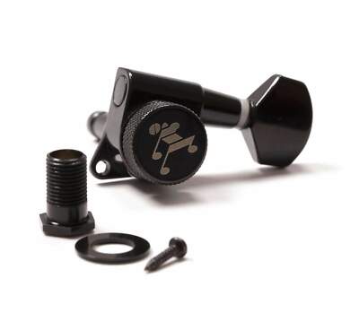Genuine Tone Ninja 19:1 Locking Tuners, 8 String Inline set, Black