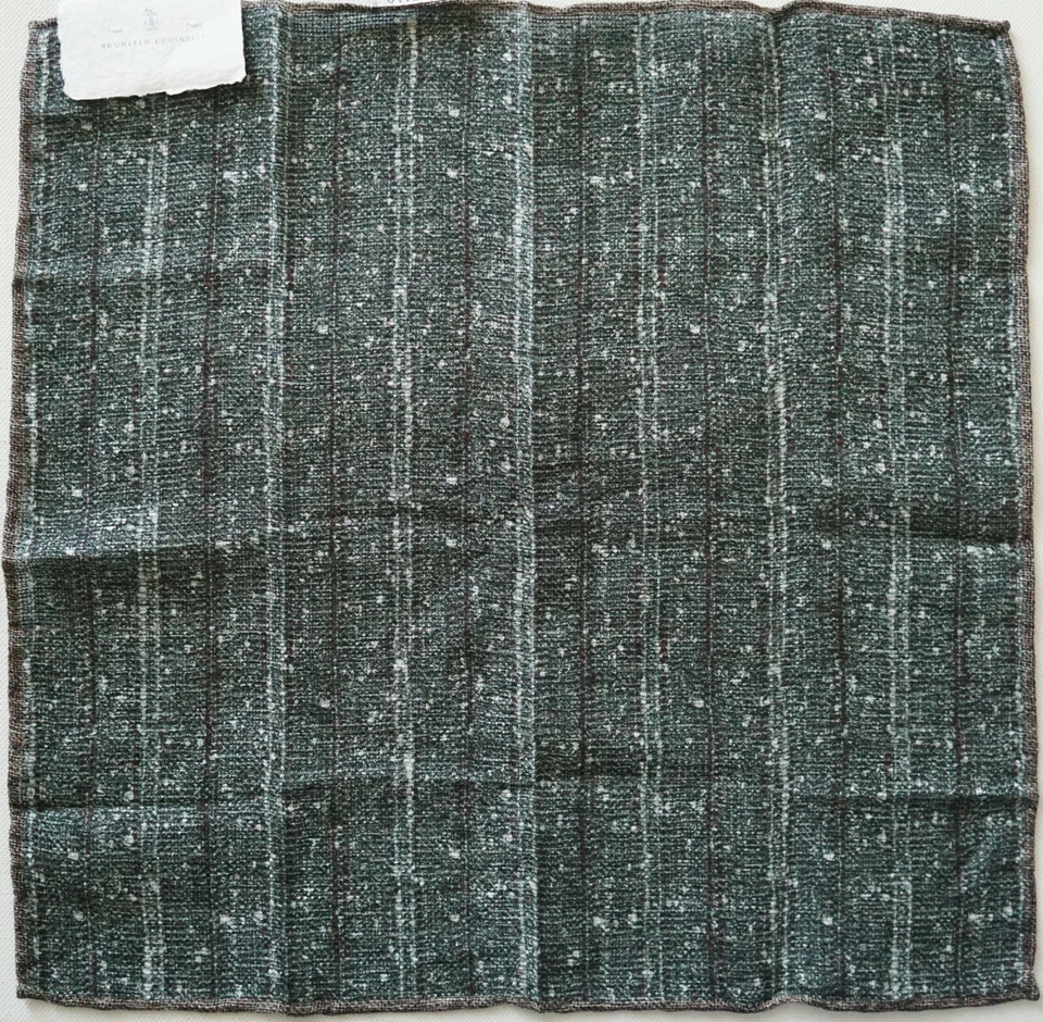 Pañuelo cuadrado de bolsillo BRUNELLO CUCINELLI NUEVO CON ETIQUETAS auténtico Foto 2 de 3