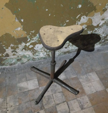 Vintage industrial swivel stool chair old factory workshop metal stool