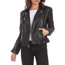 Nwot Kendall & Kylie Medium Faux Leather Moto Jacket Full Zip With Side Pockets