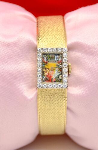 Vintage Rolex Ladies' watch  in 14K Yellow Gold with factory Diamonds 33.4GM - Afbeelding 1 van 9