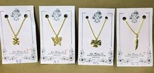 Gold Necklace for 18" Dolls ~ YOU CHOOSE: Teddy, Butterfly, Bow, Feather