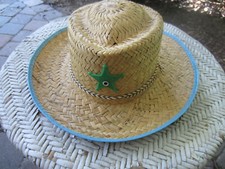 COWBOY HAT CHILD STRAW-LIKE- VINTAGE 50's/60's GREAT CONDITION-WESTERN PLAY