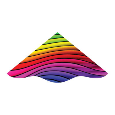 Rainbow Prism 42-Inch Nylon Delta Kite with Handle Line & SkyTails DLX Delta