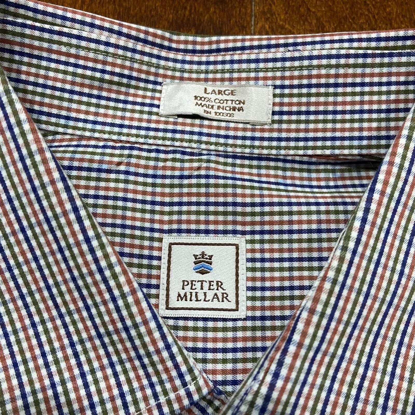 Peter Millar Multicolor Checkered Button Down Dre… - image 7