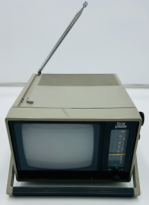 Vintage Tote Vision UT-5501 Mini Black And White CRT TV 1983 WORKS