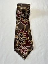 Bill Robin Son Neck Tie Mens Floral Silk Abstract Painting Made In USA Italy EUC