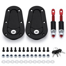 Hypertune Universal Racing Car Flush Hood Latch Pin Kit - Black-oval Black