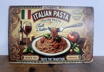 ITALIAN PASTA Blechschild Restaurant Werbeschild Retro Vintage Bar Deko 20x30cm
