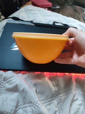 Vintage Tupperware #234-10 Yellow Bowl with Clear Lid #227 3 Cup 6''