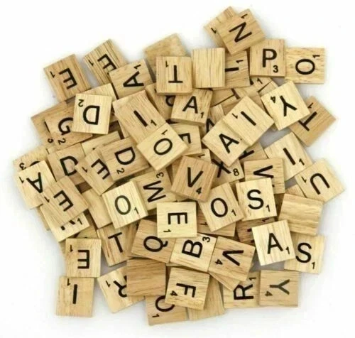 Wooden Alphabet Scrabble Tiles 200Pcs Black Letters Numbers For Arts & Crafts - Image 2 of 4