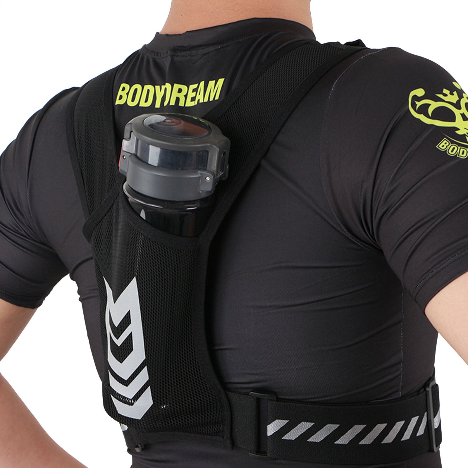 Reflective Light Up Safety Running Vest Phone Holder For Biking Walking At Night