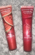 Lot Of 2 Covergirl 530 Wetslicks Watermelon Splash Lip Gloss  540 Strawberry