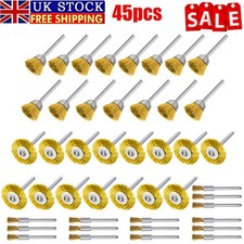 45X for Dremel Rotary Tool Wire Brush Brass Coated Wheel Brush Cup Brush Polish