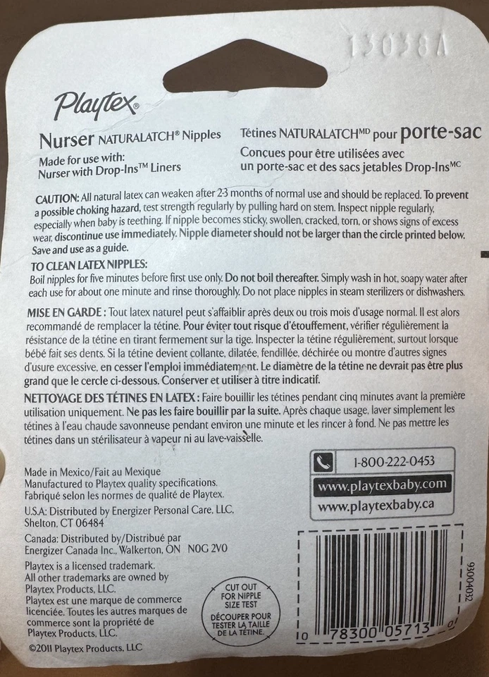 Nuevo en Paquete 2 Pezones Vintage Playtex Flujo Lento Redondos Top Gota Biberón Foto 2 de 2