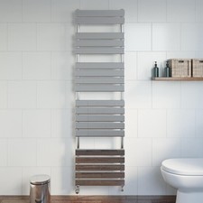 Flat Panel Heated Towel Rail Chrome Silver - 1800 x 500mm Wall Mounted Bathroom