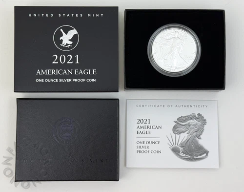 2021 American Eagle Silver One Ounce Proof Coin San Francisco Mint 21EMN COA