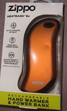 NEW Zippo ORANGE HeatBank 9s Rechargeable Hand Warmer Power Bank Open Box