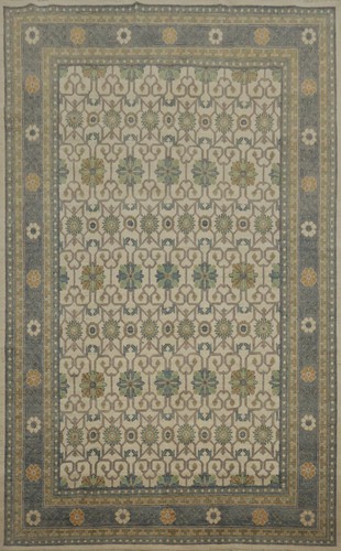 Vegetable Dye Ivory Handmade Area Rug 7x10 Traditional Oushak Living Room Carpet