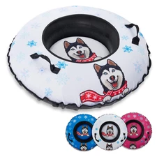 Heavy-Duty Inflatable Snow Tube for Adults & Kids | Super Slick Base