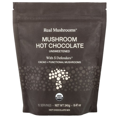 Mushroom Hot Chocolate with 5 Defenders®, Unsweetened, 8.47 oz (240 g)