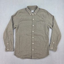 Coalatree Button Down Shirt Men Size M Brown Organic Cotton Made in USA Long Slv
