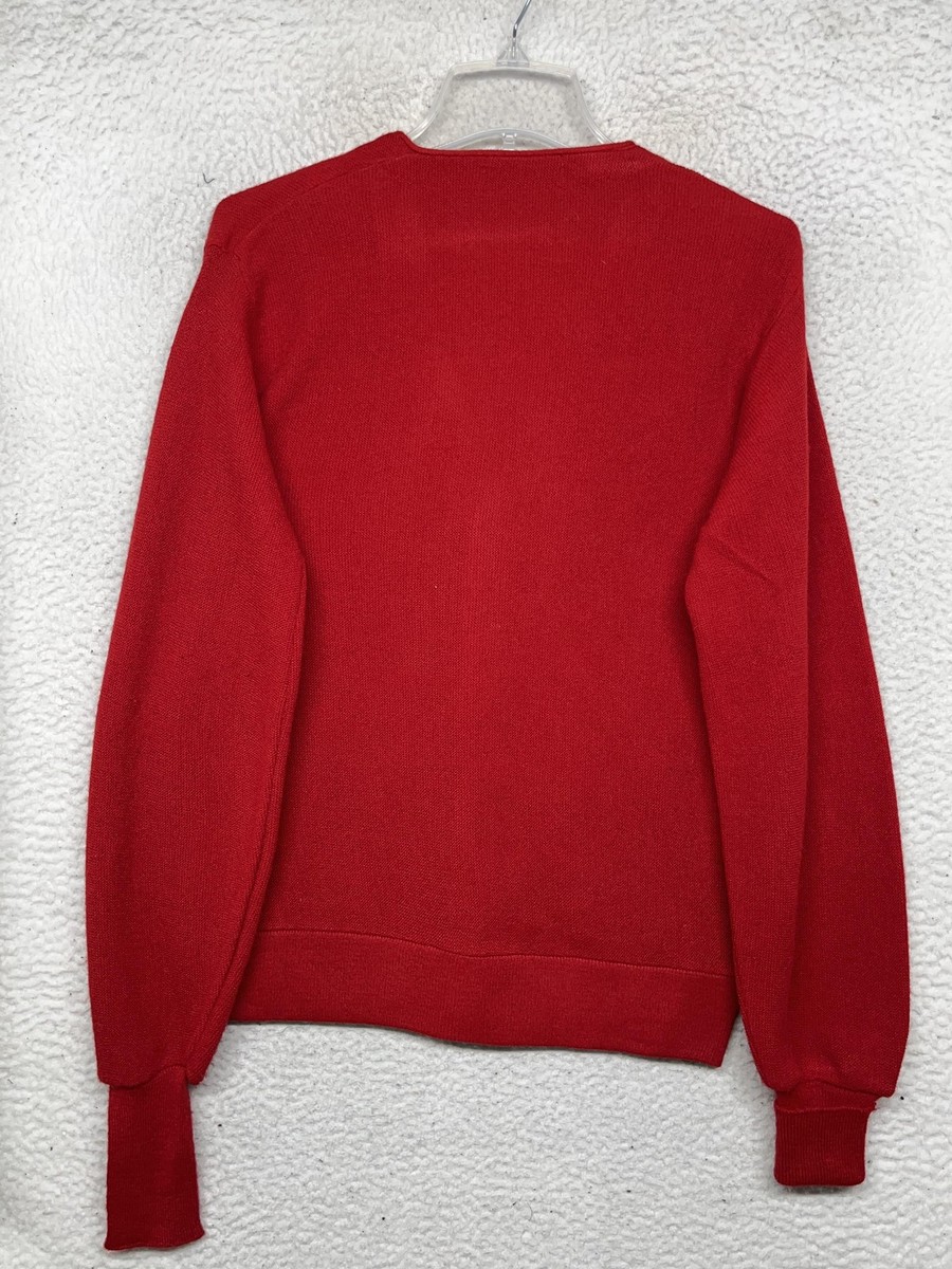Vintage Grand Slam Sweater Mens Small Red Penguin Acrylic Cardigan