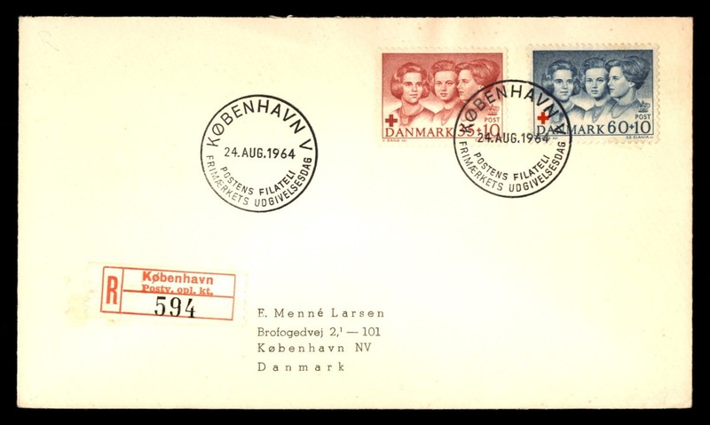 Mayfairstamps Denmark 1964 dual Red Cross Copenhagen registered to city Cover cc