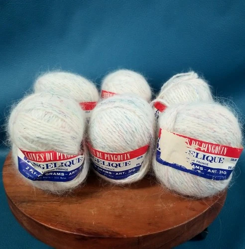 6 French Angelique Yarn Skeins Wool/Angora Blend 14g Each - product listing photo