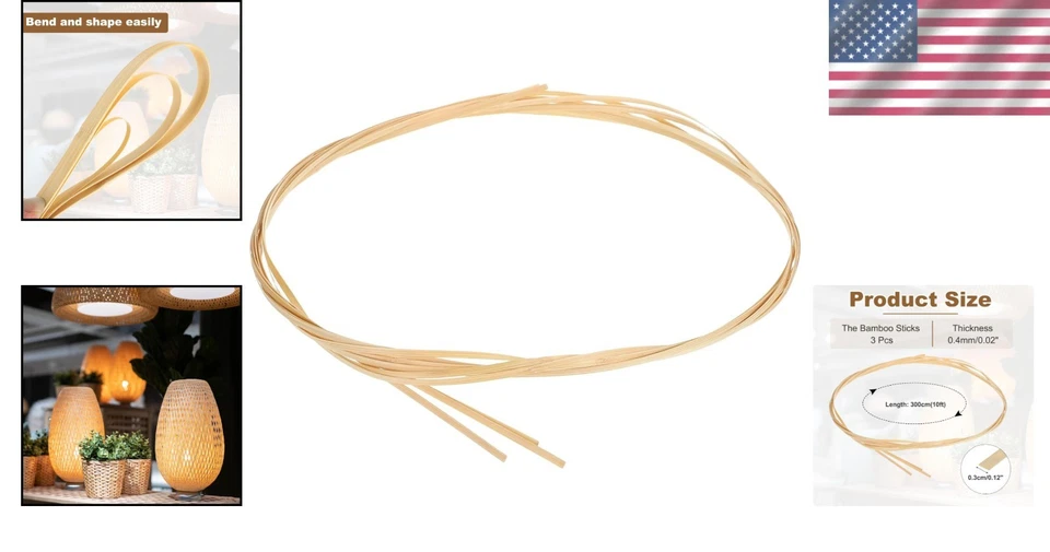 Tiras de bambú para tejer cesta artesanía hágalo usted mismo manualidades muebles araña 3 rollos Foto 2 de 4