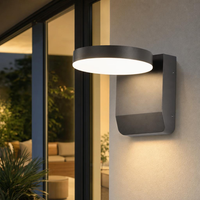Wandlampe Wandleuchte AußEn Gartenlampe Fassade Schwarz 1 Flammig LED H 20,6 Cm