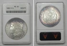 1880-S Morgan Dollar, Semi P/L, Old Small ANACS MS65 Wild Toning  #2475
